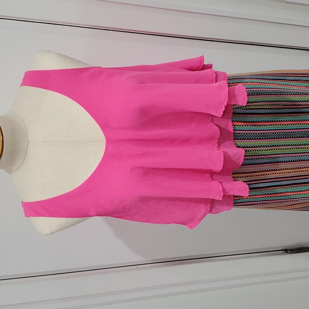 IRIS LA Flutter Tank Top – Hot Pink, Sleeveless, Size Medium, Feminine & Flowy